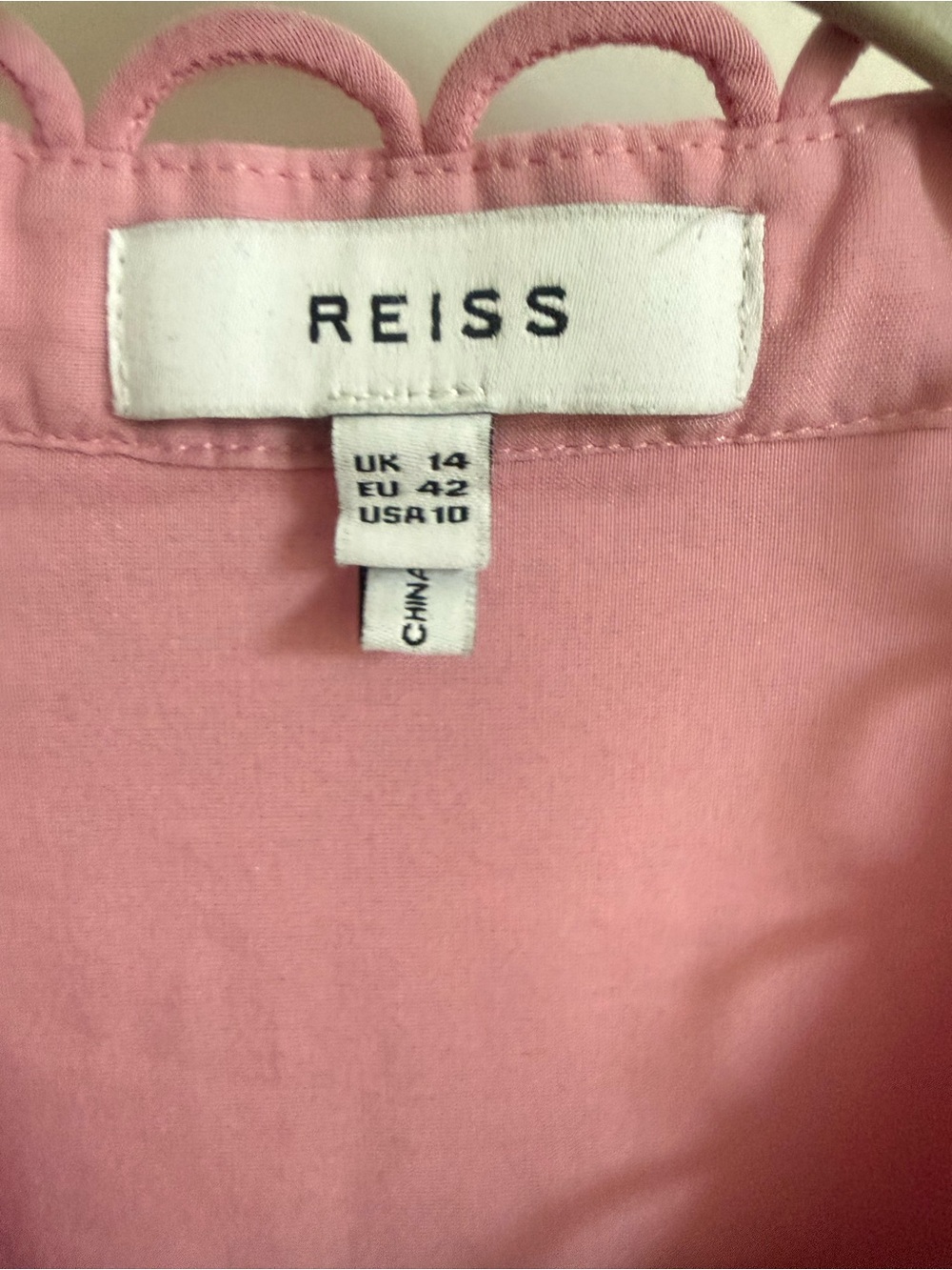 REISS Ashlyn Silk Cotton Blouse Spring Pink US10/Medium - Picture 7 of 8